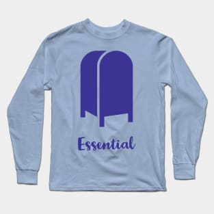 Essential Postal Box Post Office USPS Blue Long Sleeve T-Shirt